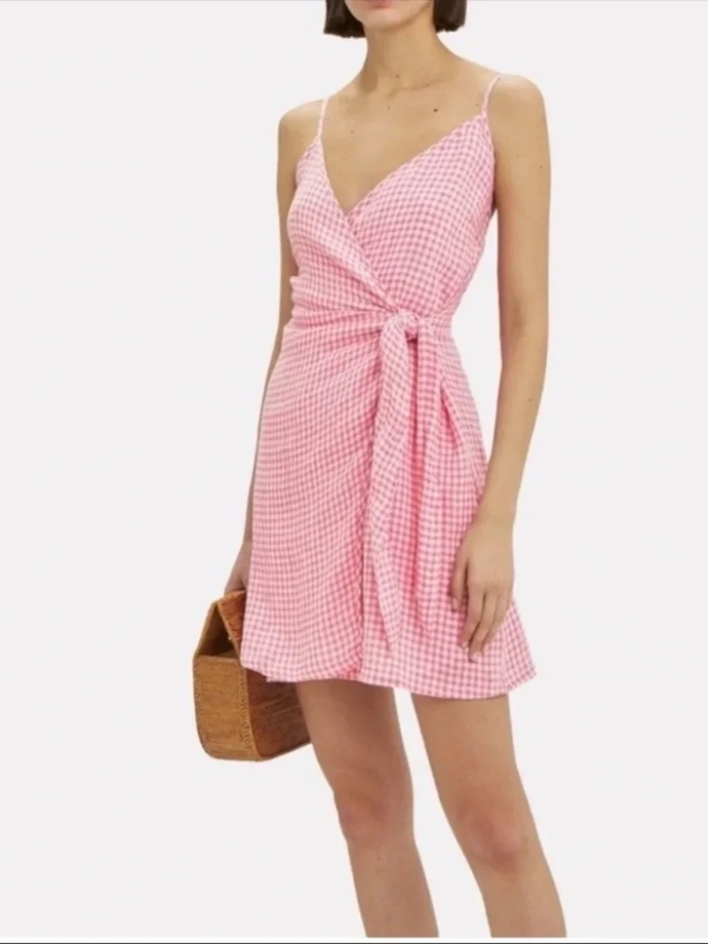 RAILS  Malia Pink Gingham Mini Wrap Dress XS NWT Brand New